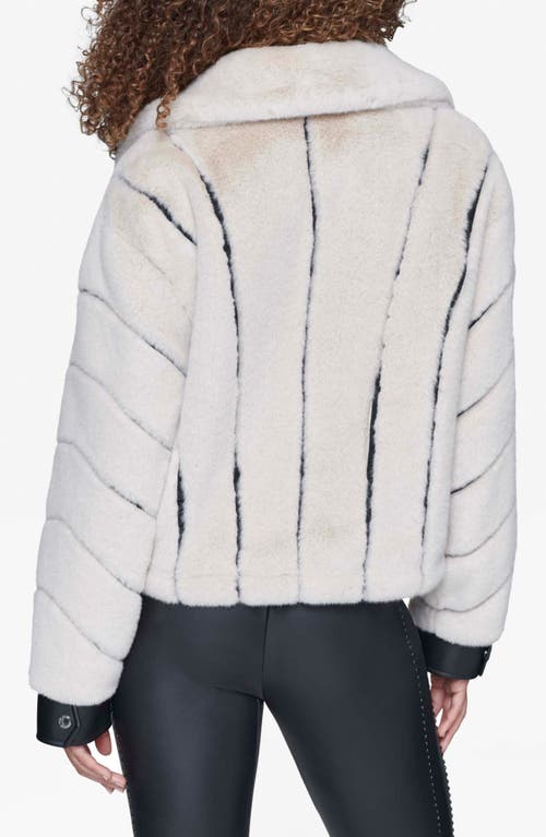 Shop Karl Lagerfeld Paris Faux Fur Jacket In Oyster