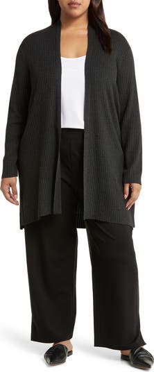 Eileen fisher long black cardigan hot sale