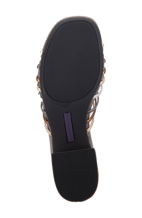 David Tate Excellent Strappy Slide Sandal In Metallic Multi