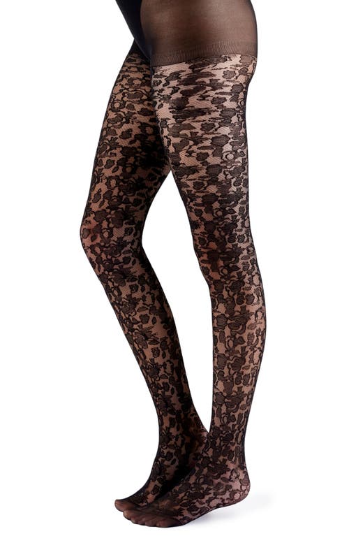 Floral Tights in Black