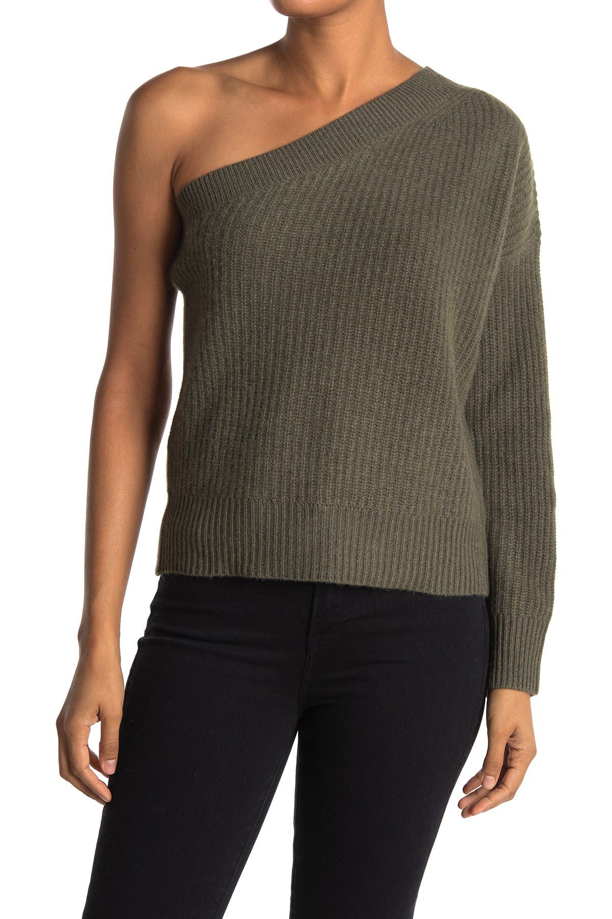 one shoulder cashmere sweater