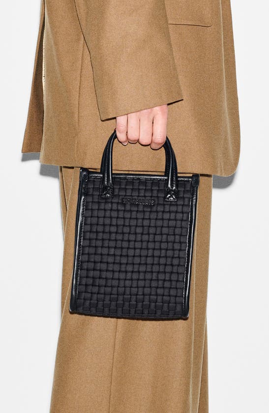 Mz Wallace Micro Woven Nylon Box Tote In Black Woven