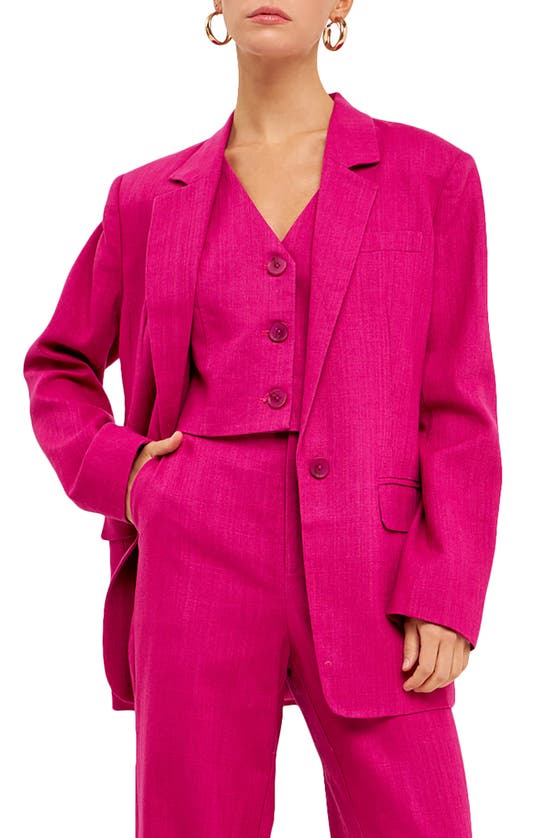 Endless Rose Linen Blend Blazer In Berry