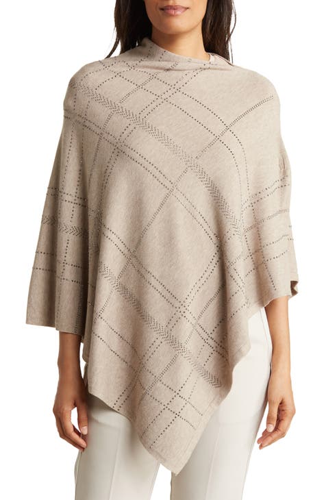 Ripley - PONCHO RUANA MUJER CAPA INVIERNO BEIGE