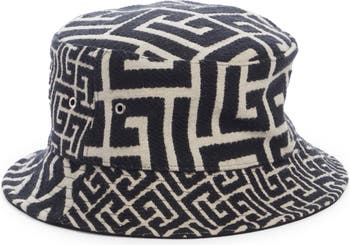 Jacquard bucket hat with Balmain monogram