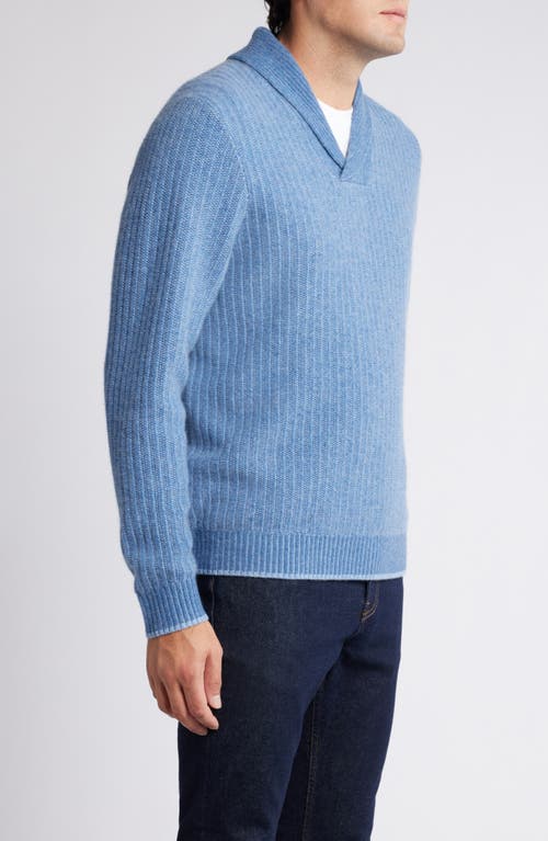 Shop Tommy Bahama Soundscape Cashmere Shawl Collar Sweater In Baltic