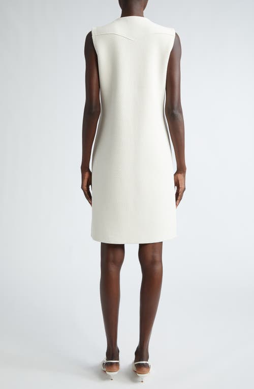 Shop St John St. John Collection Pebble Texture Double Face Knit Shift Dress In Ecru