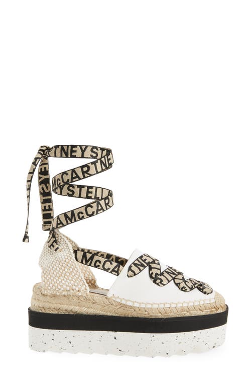 Shop Stella Mccartney Gaia Logo Strap Espadrille In Camelia/white