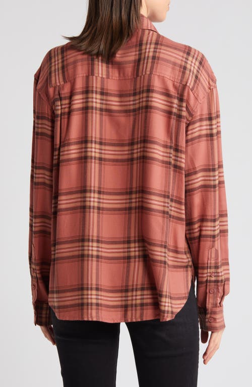 Shop Treasure & Bond Boxy Plaid Flannel Button-up Shirt In Rust Marsala Viola Plaid