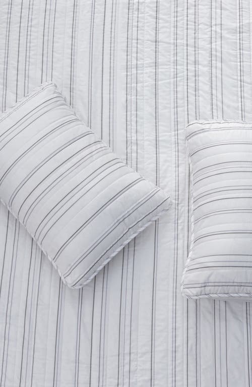 Woven & Weft Stripe Quilt & Sham Set In Grey