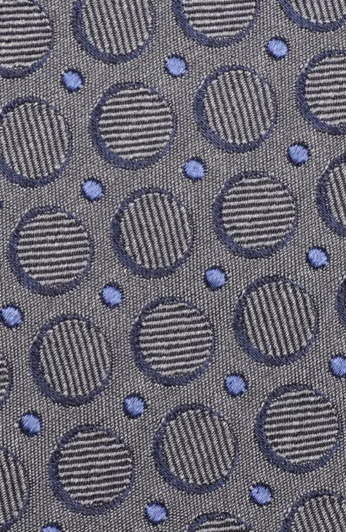 Jack Victor Lorimer Medallion Print Silk Tie In Charcoal
