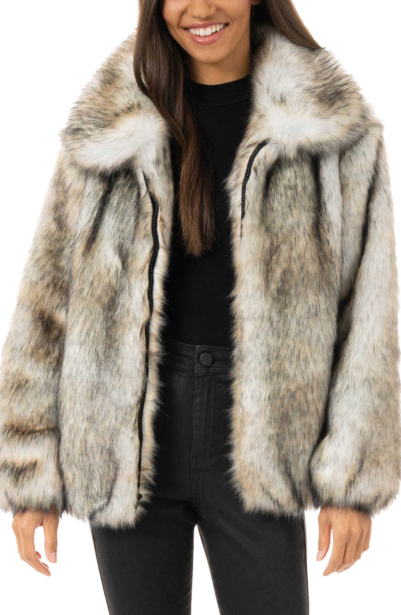 Donna Salyers Fabulous-furs Yukon Wolf Faux Fur Bomber Jacket | ModeSens