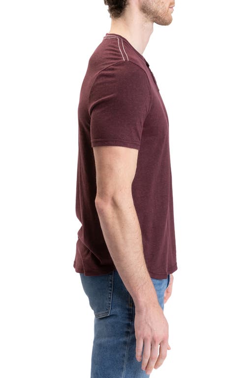 Shop Threads 4 Thought Baseline Slub Henley In Maroon Rust