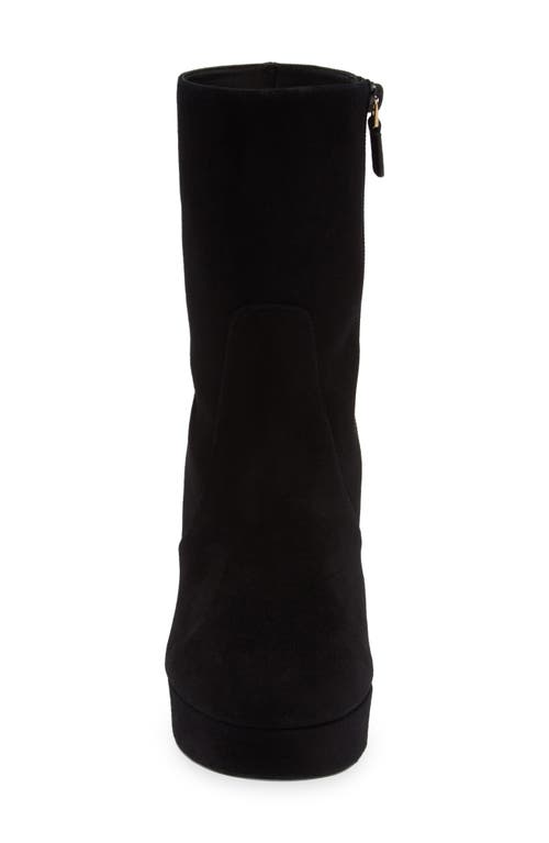 Stuart Weitzman Dayna Suede Platform Booties In Black Suede