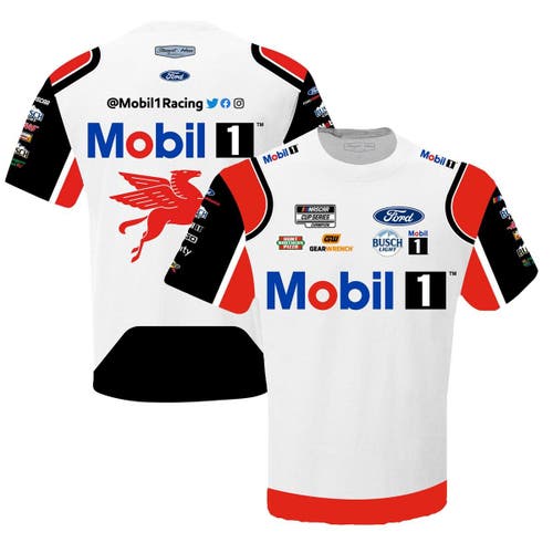 Men's Stewart-Haas Racing Team Collection White Kevin Harvick Mobil 1 Sublimated Uniform T-Shirt