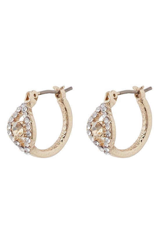 Marchesa 12mm Station Hoop Earrings In Gold/ Cgs/ Cry