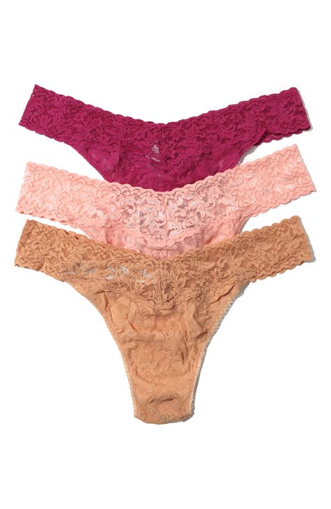 Assorted 3-Pack Lace Original Rise Thongs