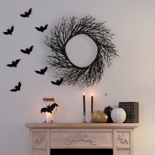Northlight Twig Artificial Halloween Wreath In Black