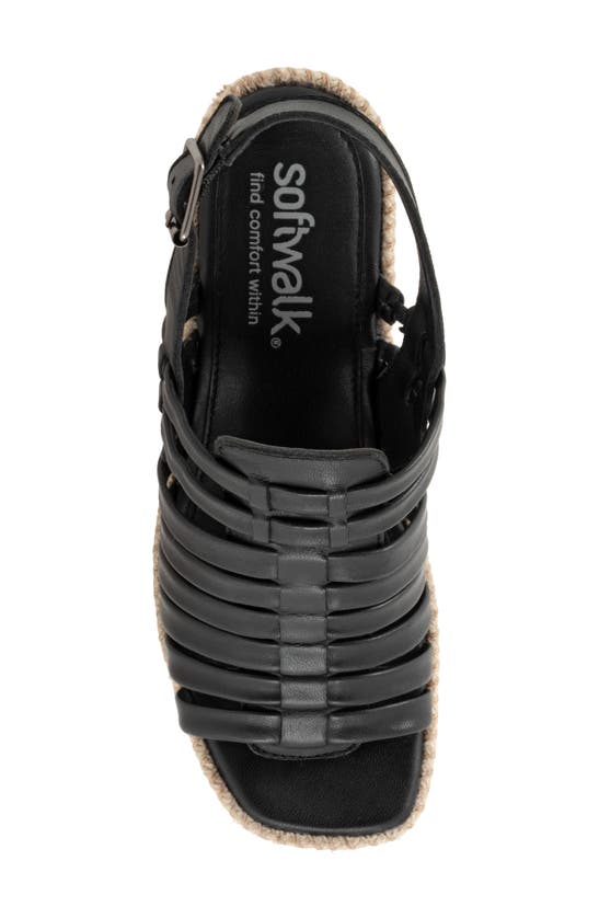 Softwalk Havana Slingback Espadrille Platform Wedge Sandal In Black