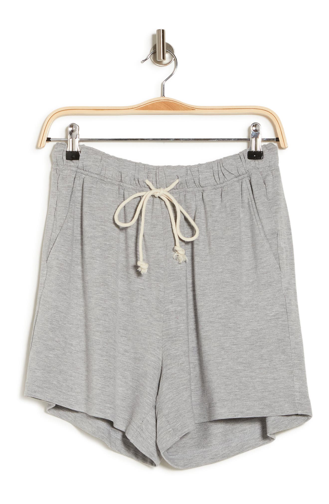 Melloday Drawstring Knit Shorts In H Grey