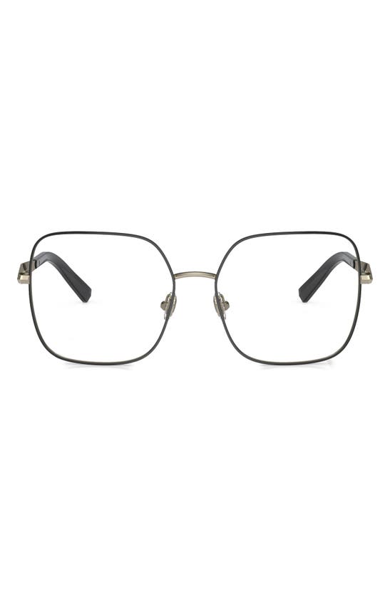 Tiffany & Co 56mm Square Optical Glasses In Black Gold