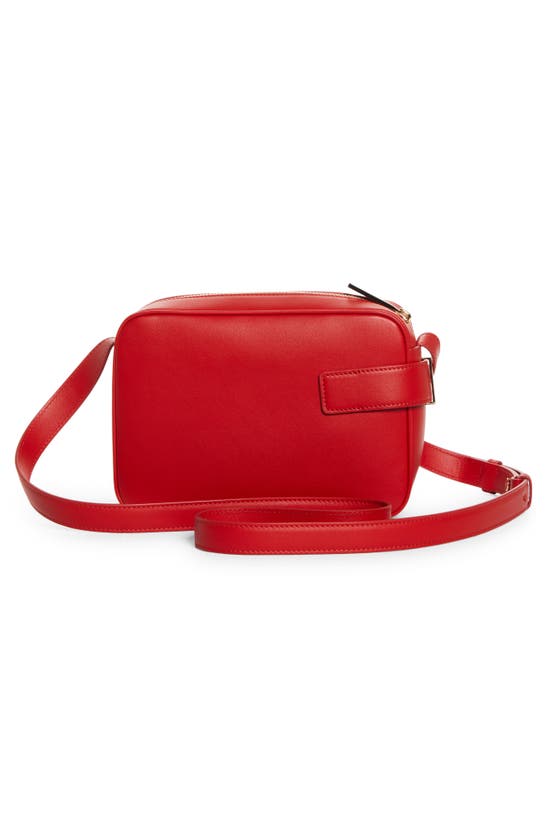 Shop Ferragamo Archive Gancini Camera Crossbody Bag In Flame Red