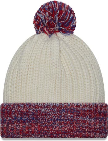 Women's New Era Cream Indiana Hoosiers Fresh Cuffed Knit Hat with Pom