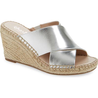 Charles By Charles David Neutron Espadrille Wedge Slide Sandal, Metallic