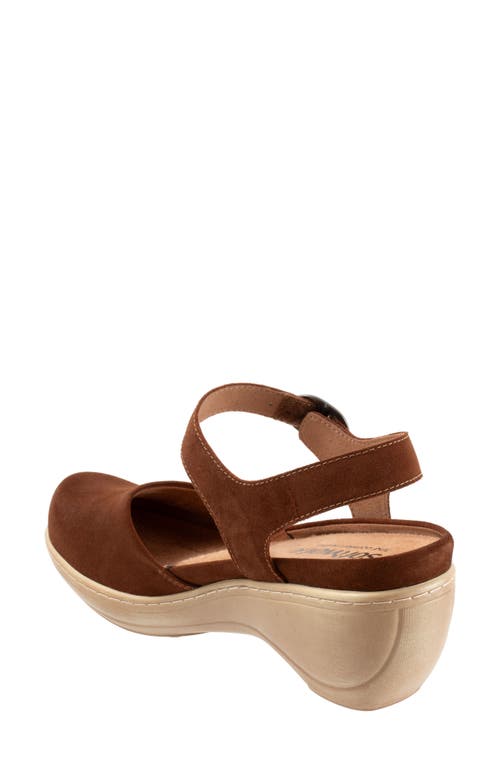 Shop Softwalk ® Mabelle Ankle Strap Platform Clog In Chestnut Suede