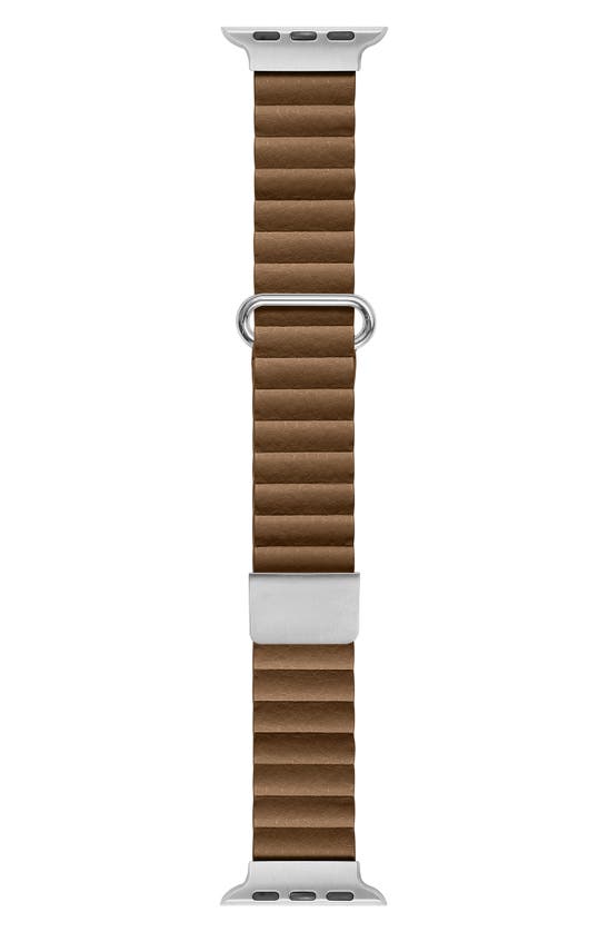 Shop The Posh Tech Dakota Magnetic Leather Apple Watch® Watchband In Brown