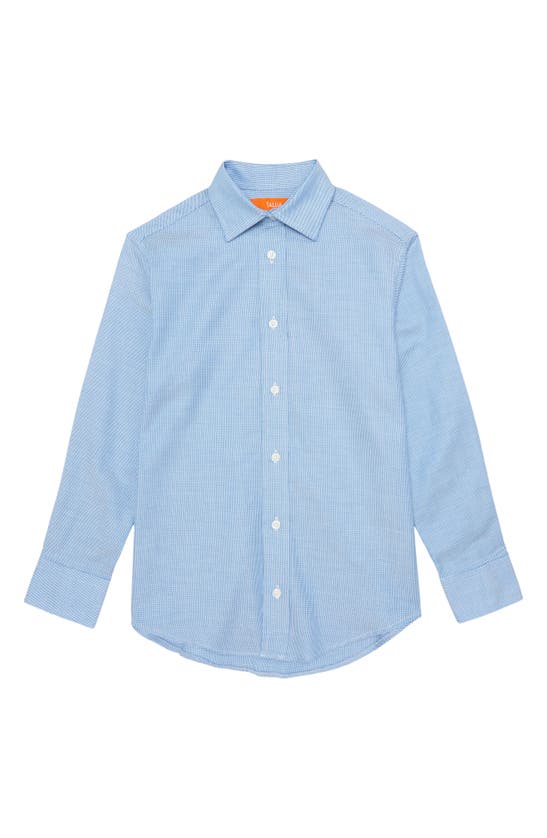 Tallia Kids' Textured Button-up Shirt In Blue