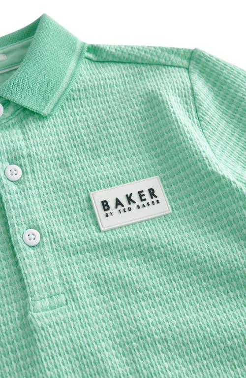 Shop Baker By Ted Baker Kids' Textured Cotton Polo In Green