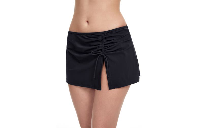 Shop Profile By Gottex Tutti Frutti Side Slit Skirt Swim Bottom In Black