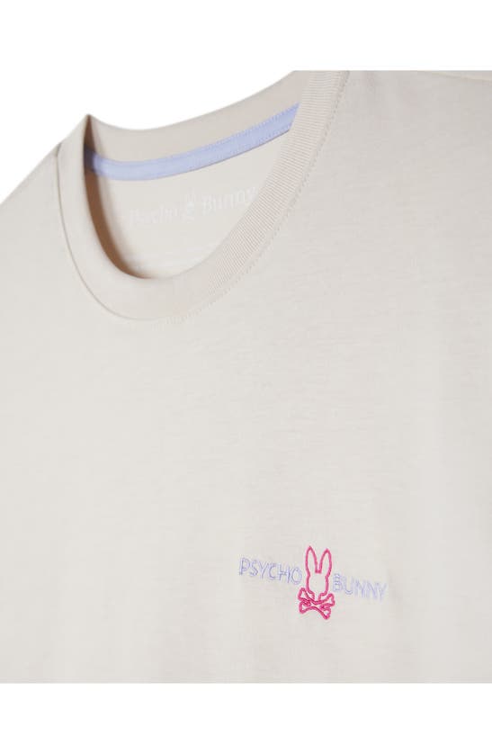 Shop Psycho Bunny Wasterlo Embroidered T-shirt In Natural Linen