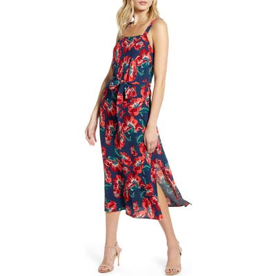 Chelsea28 Tie Front Print Sundress, Blue