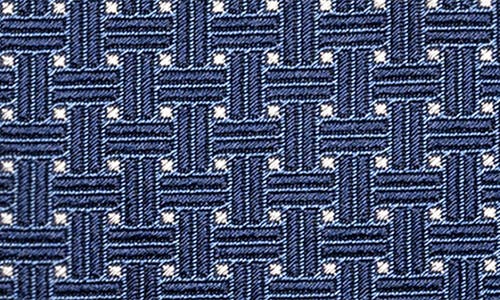 Shop Eton Basket Weave Silk Tie In Navy