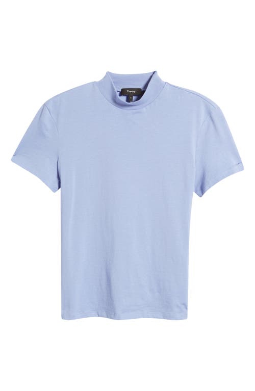 Theory Tiny Mock Neck Organic Pima Cotton T-shirt In Grotto