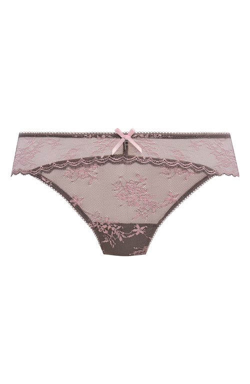 Freya Offbeat Decadence Galloon Lace Briefs in Grey /Pink 