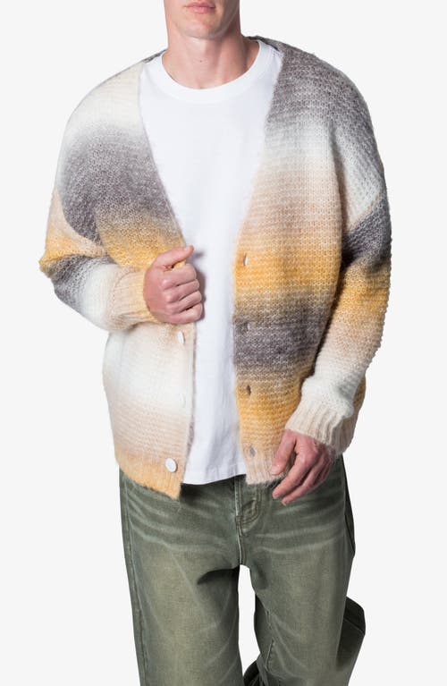 Shop Mnml Gradient Wool Cardigan In Beige/grey/yellow Multi