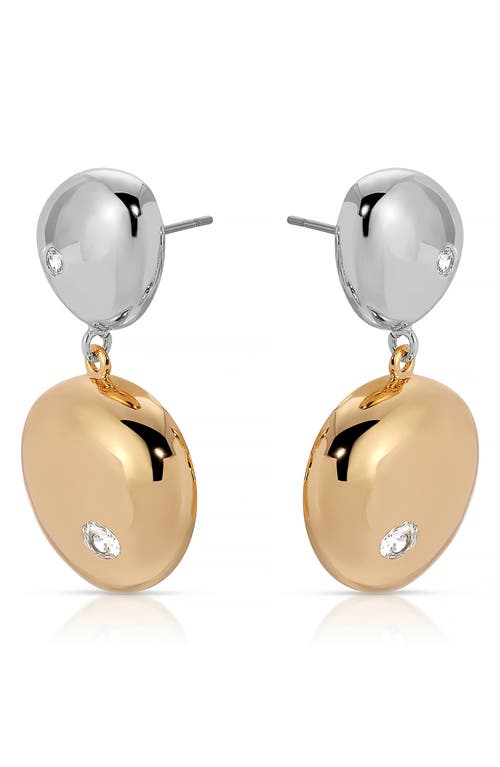 Shop Ettika Polished Pebble Drop Earrings In Gold/silver