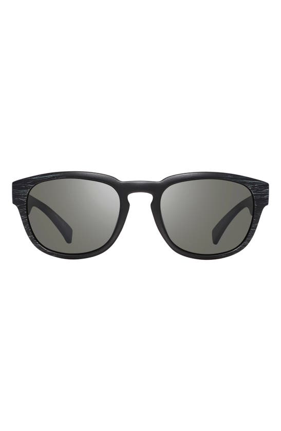 Revo Zinger 53mm Polarized Round Sunglasses In Matte Black Scratch