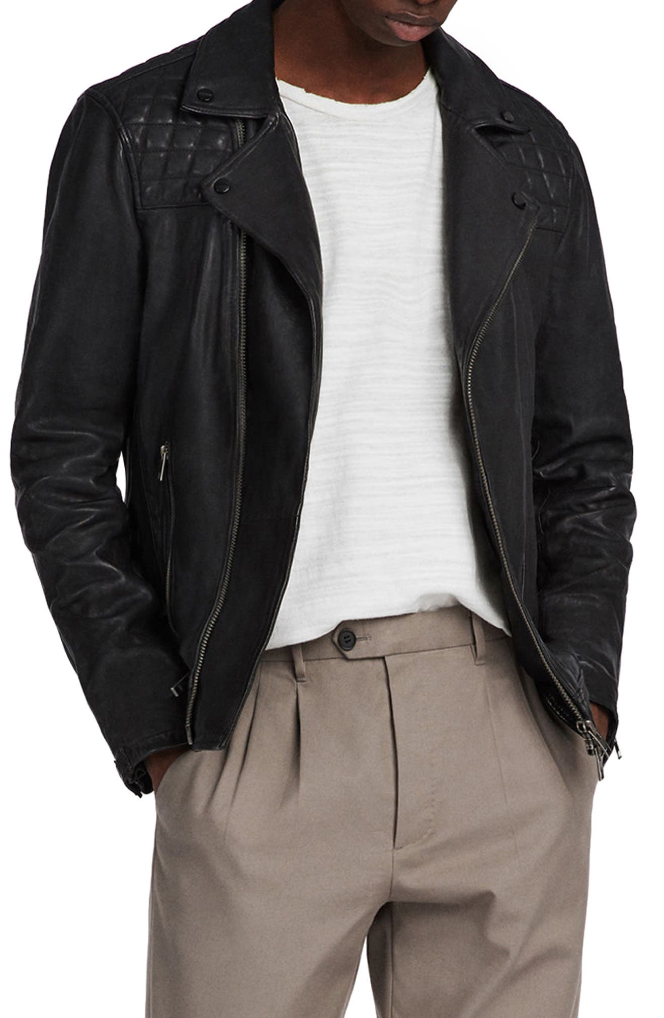 allsaints leather jacket mens