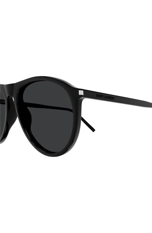 Shop Saint Laurent 56mm Pilot Sunglasses In Black