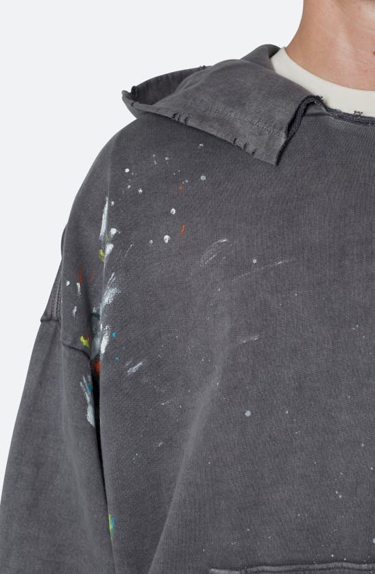 Shop Mnml Destroyed Painter Hoodie In Charcoal Grey