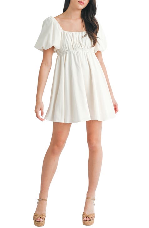 White Sundress - Cotton Eyelet Dress - Tiered Babydoll Dress - Lulus