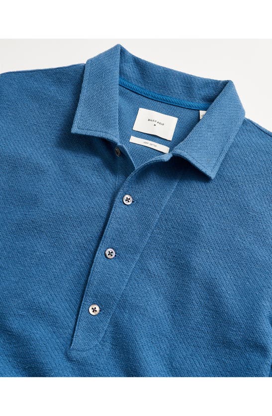 Billy Reid Hemp & Cotton Knit Polo In Dark Blue