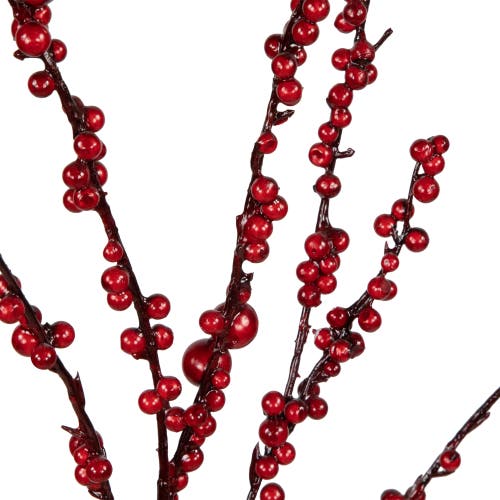 Northlight 50" Artificial Red Berry Christmas Twig Tree With Square Stand, Unlit In Red
