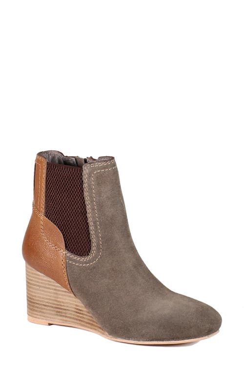 Shop Diba True Drum Roll Wedge Chelsea Boot In Taupe/cognac