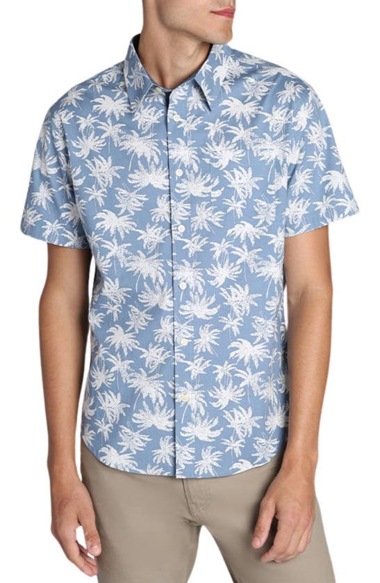JACHS JACHS PRINT SHORT SLEEVE COTTON BUTTONPALM TREE PRINT SHORT SLEEVE COTTON BUTTON-UP SHIRT 