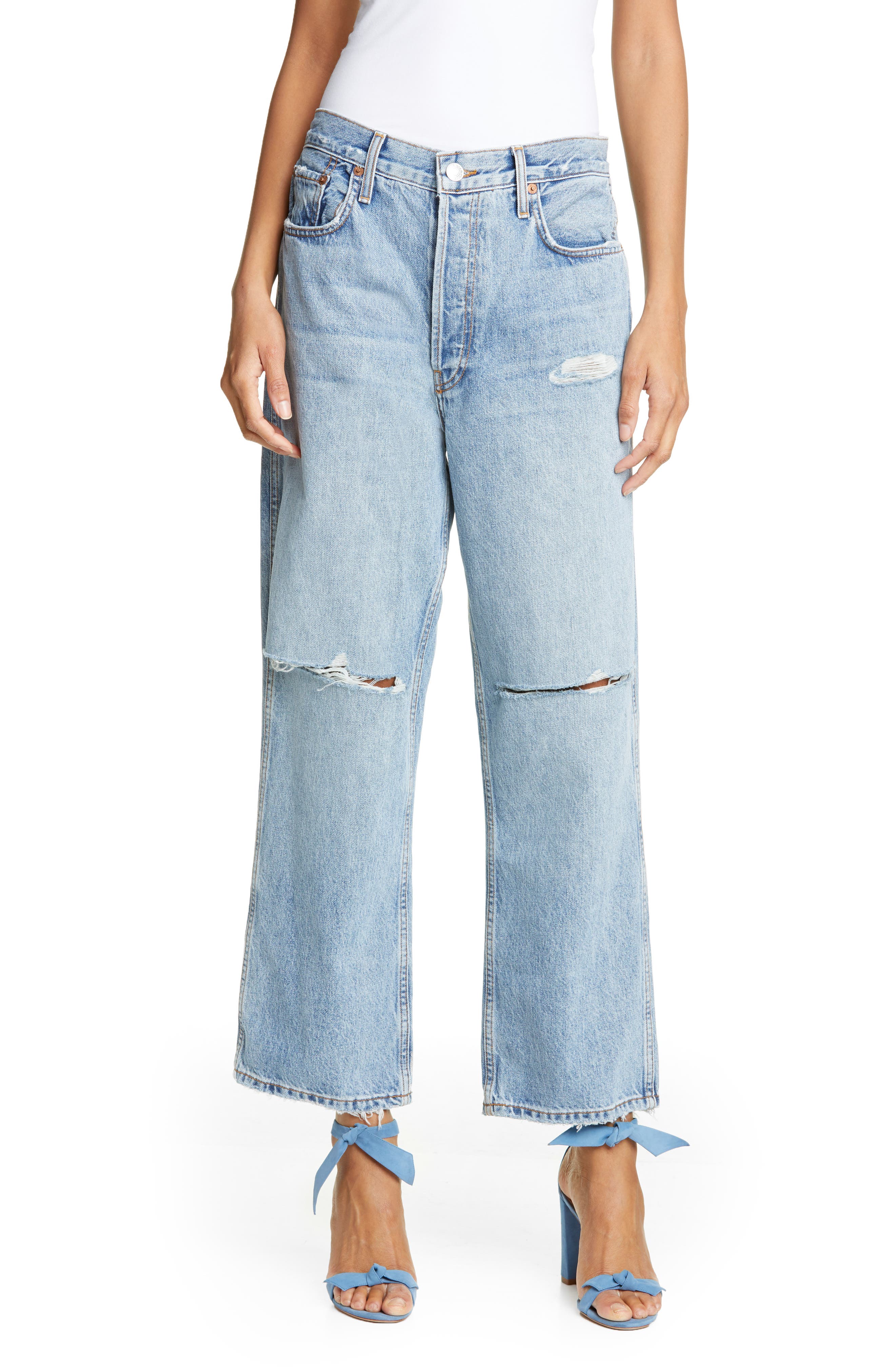 redone low slung jeans